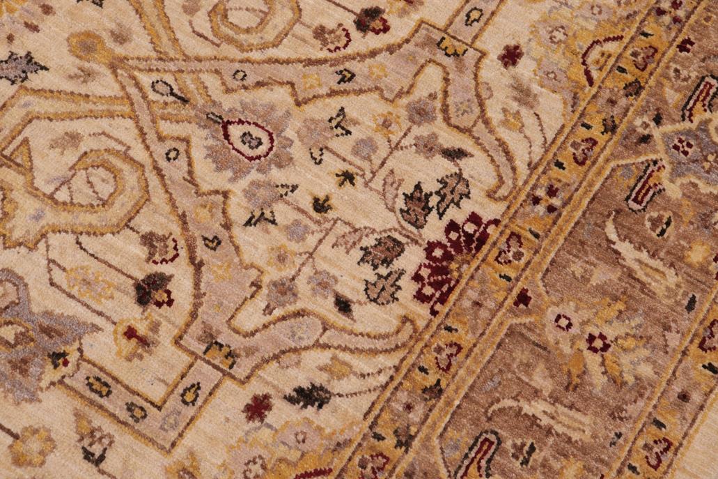 handmade Traditional Kafkaz Ivory Gold Hand Knotted RECTANGLE 100% WOOL area rug 6 x 9