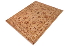 handmade Traditional Kafkaz Tan Beige Hand Knotted RECTANGLE 100% WOOL area rug 8 x 10