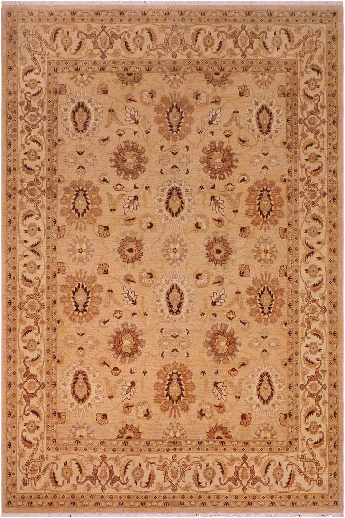 handmade Traditional Kafkaz Tan Beige Hand Knotted RECTANGLE 100% WOOL area rug 8 x 10