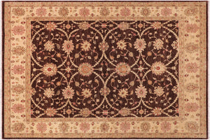 8x9 hand knotted transitional wool rug in brown and beige - Classic Melodee