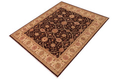 handmade Transitional Kafkaz Brown Beige Hand Knotted RECTANGLE 100% WOOL area rug 8 x 9