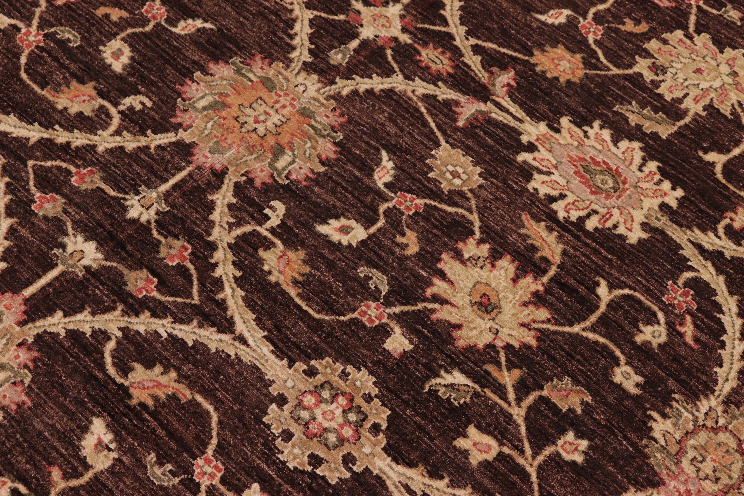 handmade Transitional Kafkaz Brown Beige Hand Knotted RECTANGLE 100% WOOL area rug 8' x 9'