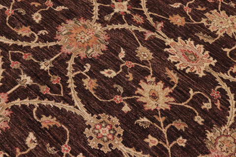 handmade Transitional Kafkaz Brown Beige Hand Knotted RECTANGLE 100% WOOL area rug 8' x 9'