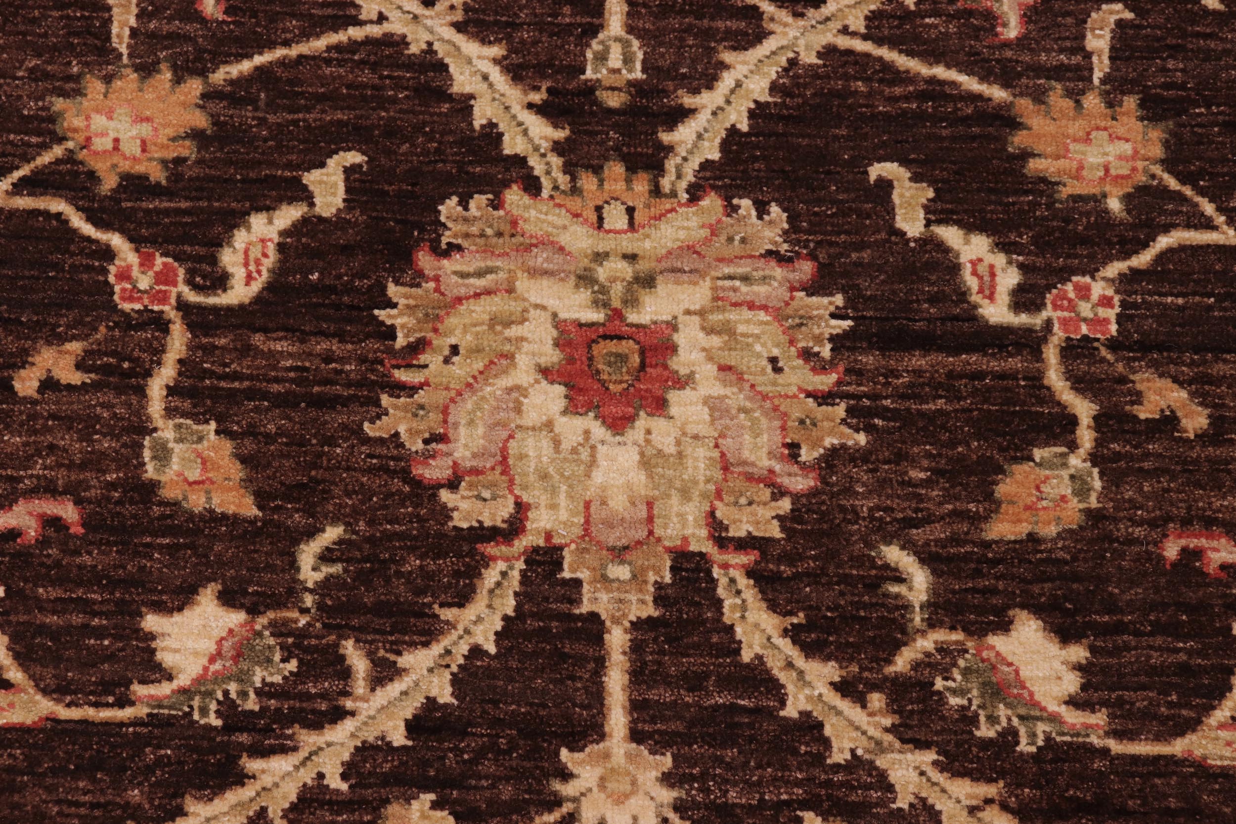 handmade Transitional Kafkaz Brown Beige Hand Knotted RECTANGLE 100% WOOL area rug 8' x 9'