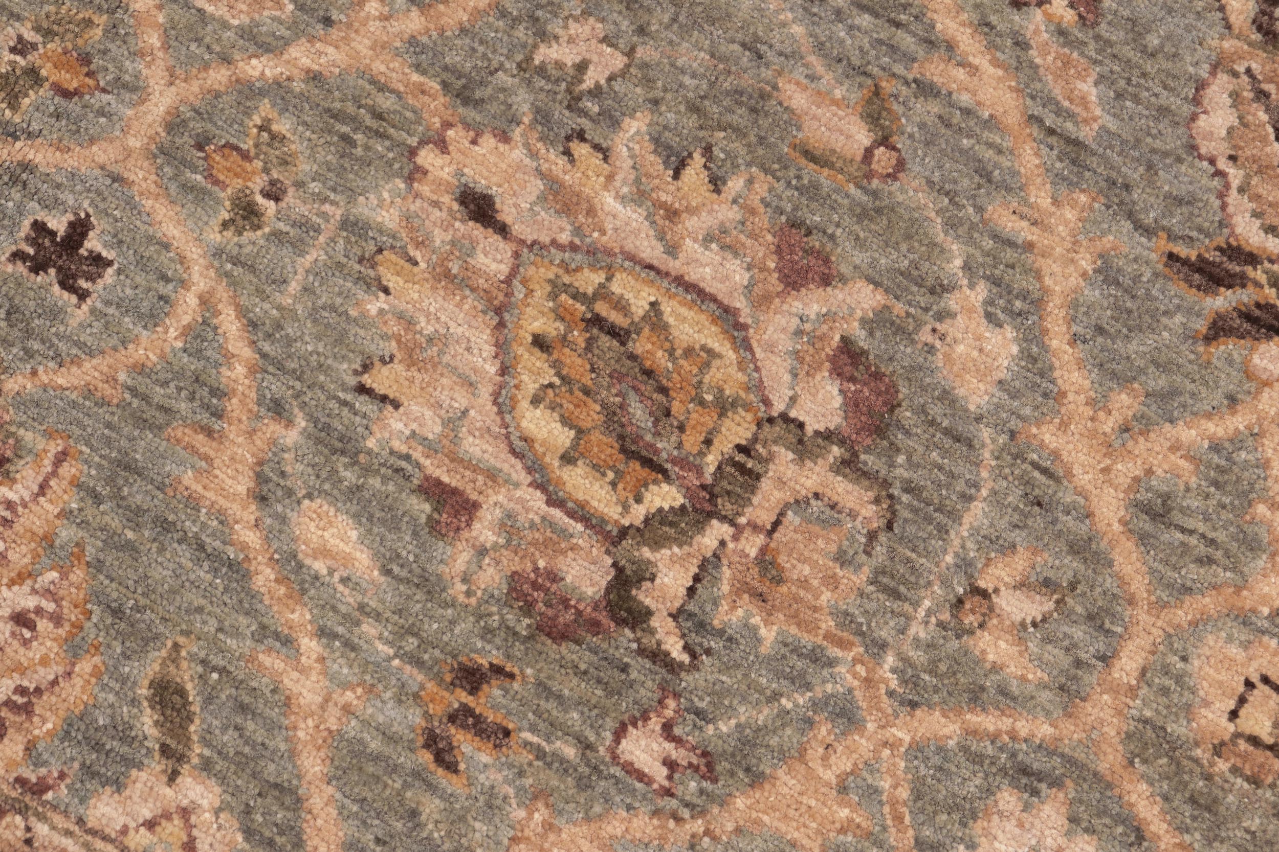 handmade Transitional Kafkaz Lt. Green Beige Hand Knotted RECTANGLE 100% WOOL area rug 8' x 10'