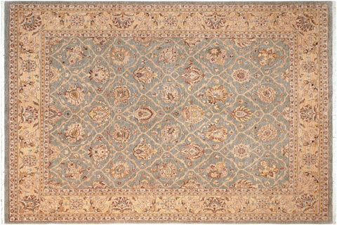 handmade Transitional Kafkaz Lt. Green Beige Hand Knotted RECTANGLE 100% WOOL area rug 8' x 10'