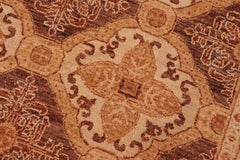 handmade Transitional Kafkaz Brown Gold Hand Knotted RECTANGLE 100% WOOL area rug 6 x 8