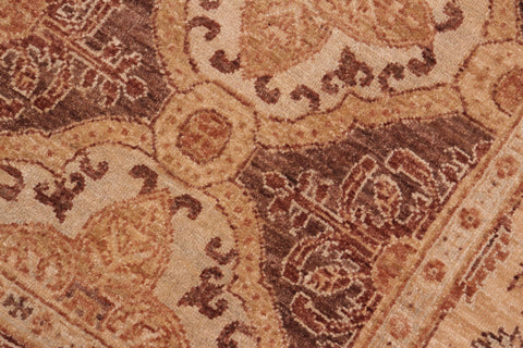 handmade Transitional Kafkaz Brown Gold Hand Knotted RECTANGLE 100% WOOL area rug 6' x 8'
