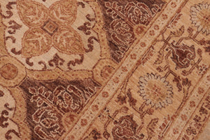 handmade Transitional Kafkaz Brown Gold Hand Knotted RECTANGLE 100% WOOL area rug 6' x 8'