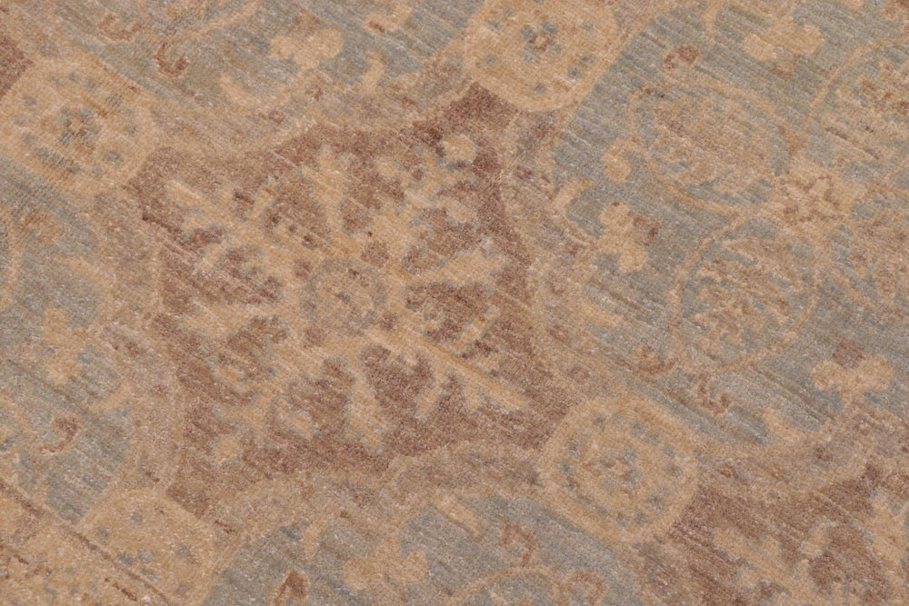 handmade Transitional Kafkaz Lt. Blue Brown Hand Knotted RECTANGLE 100% WOOL area rug 6' x 9'