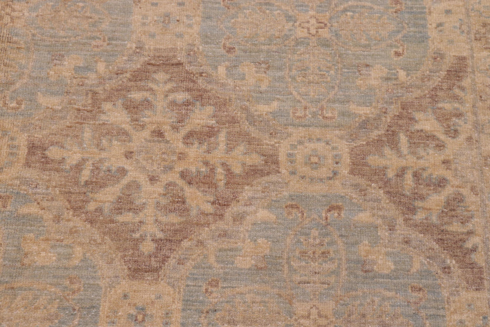 handmade Transitional Kafkaz Lt. Blue Brown Hand Knotted RECTANGLE 100% WOOL area rug 6' x 9'