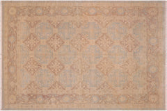 handmade Transitional Kafkaz Lt. Blue Brown Hand Knotted RECTANGLE 100% WOOL area rug 6' x 9'