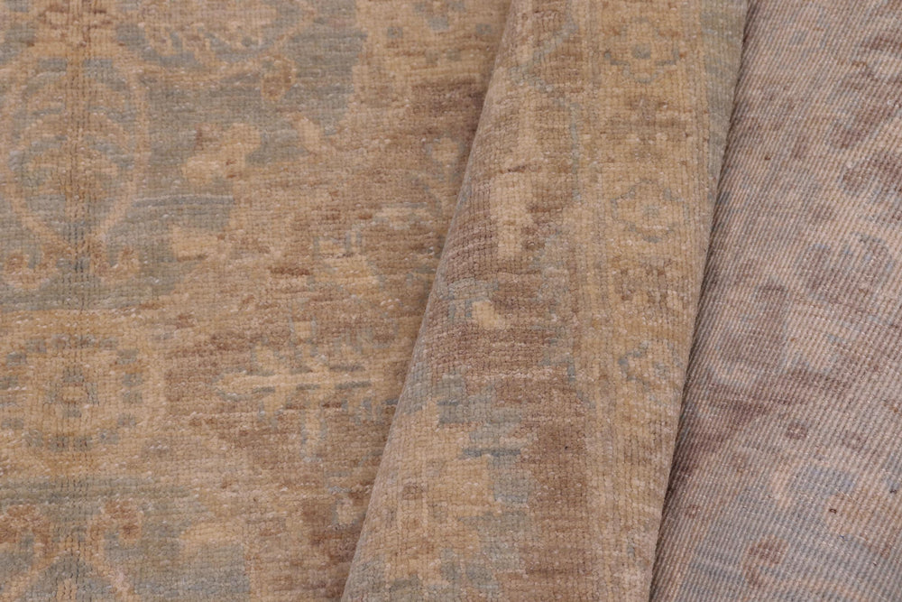 handmade Transitional Kafkaz Lt. Blue Brown Hand Knotted RECTANGLE 100% WOOL area rug 6' x 9'