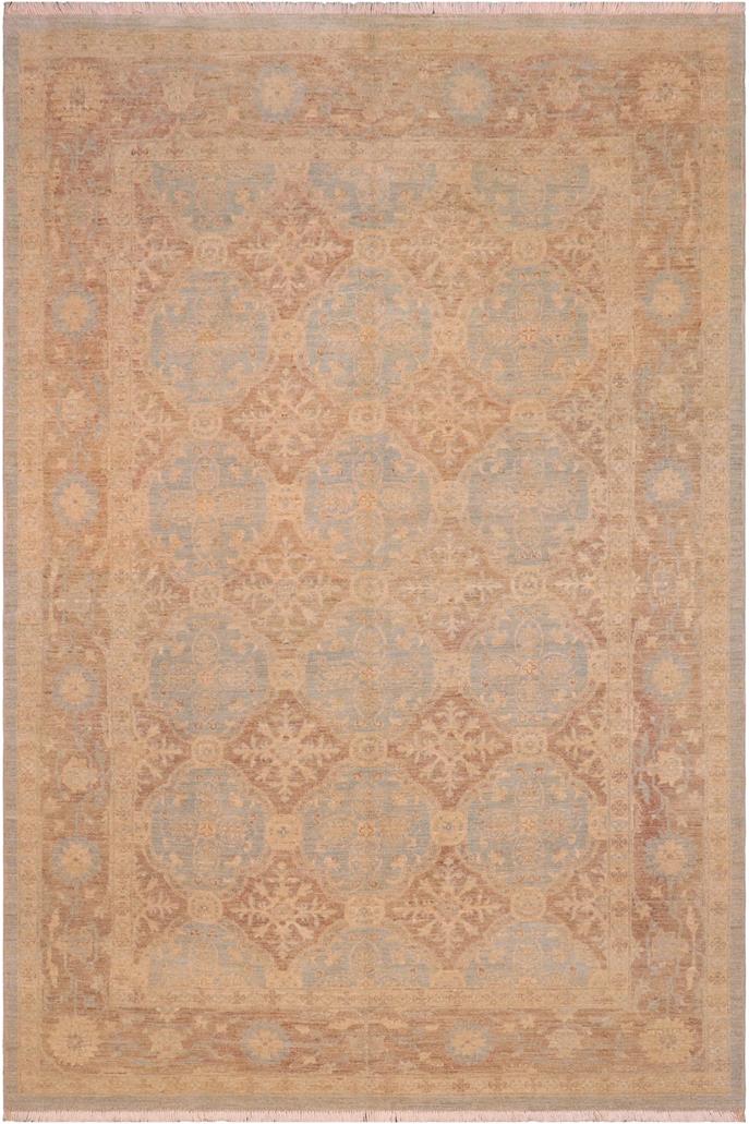 handmade Traditional Kafkaz Lt. Blue Brown Hand Knotted RECTANGLE 100% WOOL area rug 6 x 9