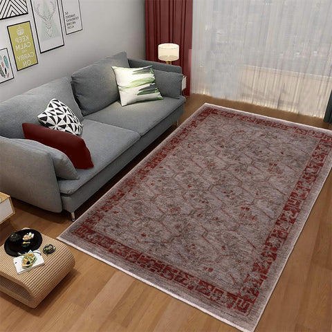 handmade Over Dyed Over Dyed Gray Red Hand Knotted RECTANGLE 100% WOOL area rug 6' x 9'