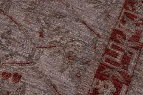 handmade Over Dyed Over Dyed Gray Red Hand Knotted RECTANGLE 100% WOOL area rug 6' x 9'