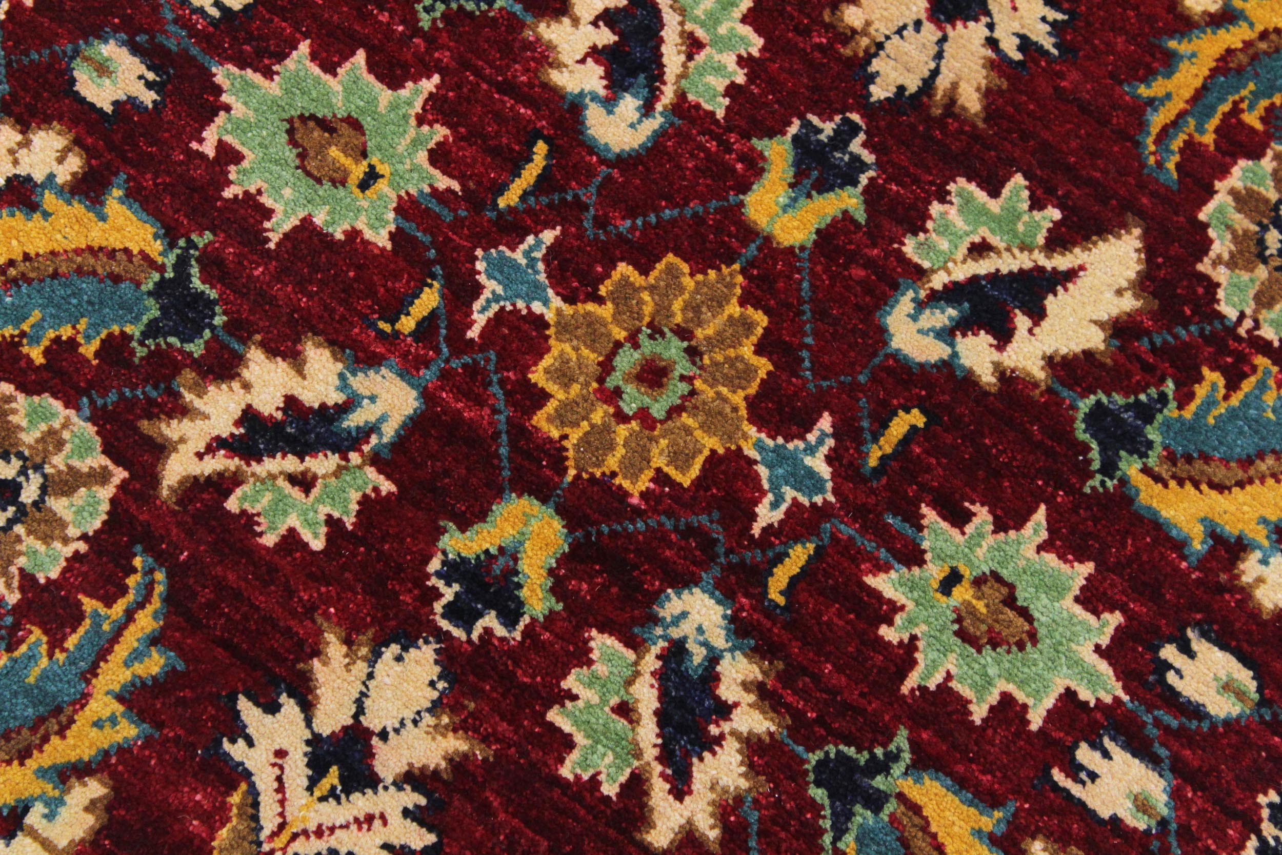 handmade Transitional Kafkaz Red Blue Hand Knotted RUNNER 100% WOOL area rug 3' x 10'