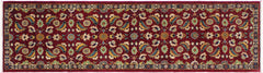 handmade Transitional Kafkaz Red Blue Hand Knotted RUNNER 100% WOOL area rug 3' x 10'