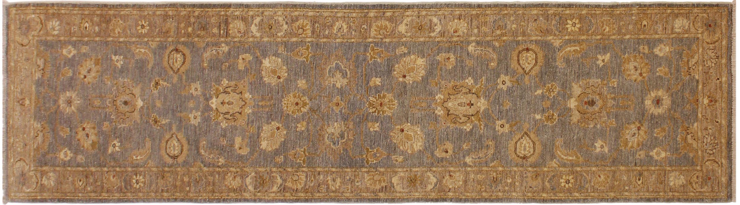 handmade Traditional Kafkaz Gray Lt. Brown Hand Knotted RUNNER 100% WOOL area rug 3' x 11'