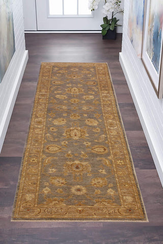 handmade Traditional Kafkaz Gray Lt. Brown Hand Knotted RUNNER 100% WOOL area rug 3' x 11'