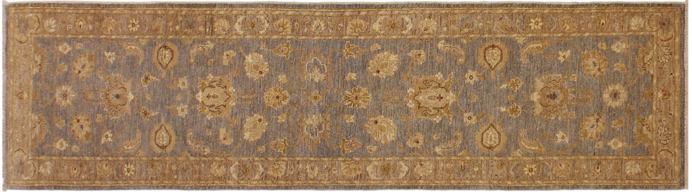 handmade Traditional Kafkaz Gray Lt. Brown Hand Knotted RUNNER 100% WOOL area rug 3' x 11'