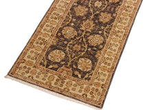 handmade Transitional Kafkaz Gray Ivory Hand Knotted RUNNER 100% WOOL area rug 3' x 25'