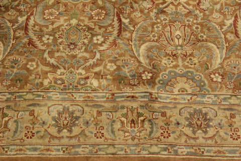 handmade Transitional Qaseem Bond Brown Tan Hand Knotted RECTANGLE 100% WOOL area rug 4x6