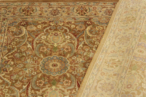 handmade Transitional Qaseem Bond Brown Tan Hand Knotted RECTANGLE 100% WOOL area rug 4x6