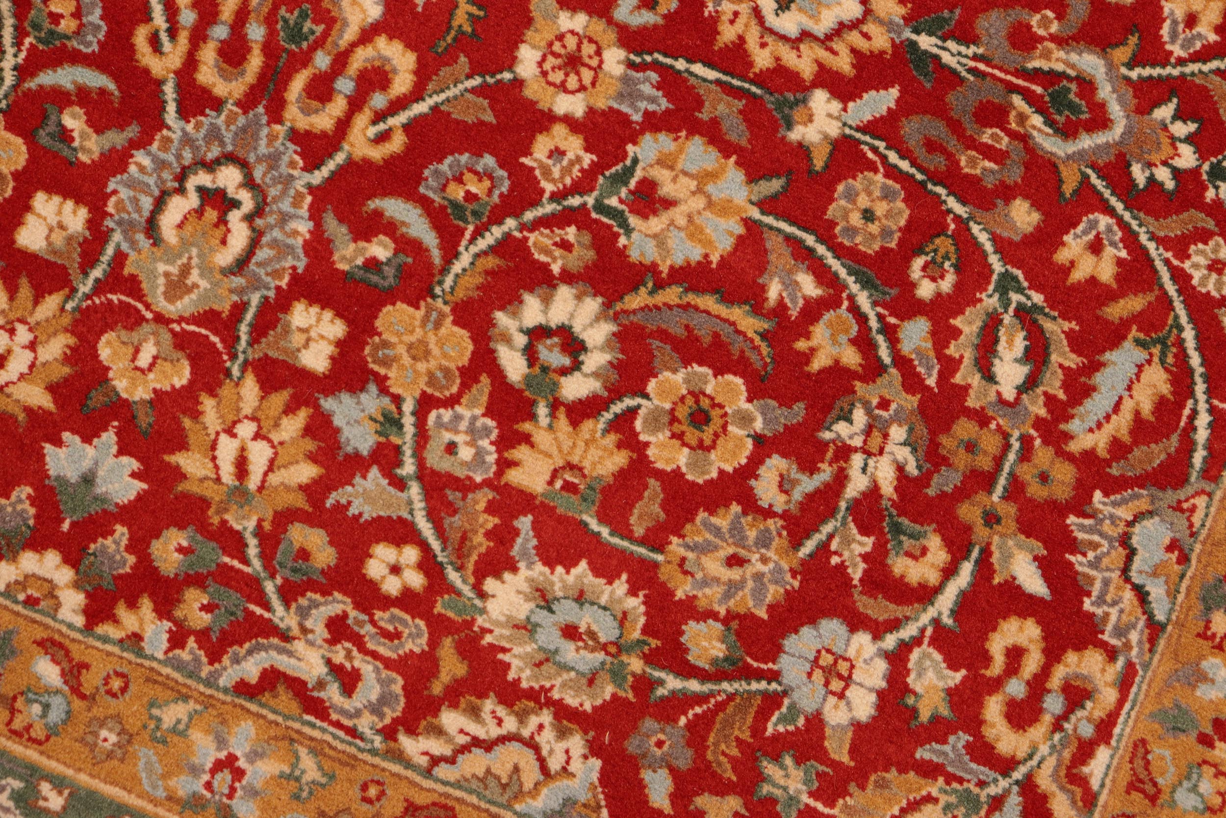 handmade Transitional Regular Red Beige Hand Knotted RECTANGLE 100% WOOL area rug 6x9