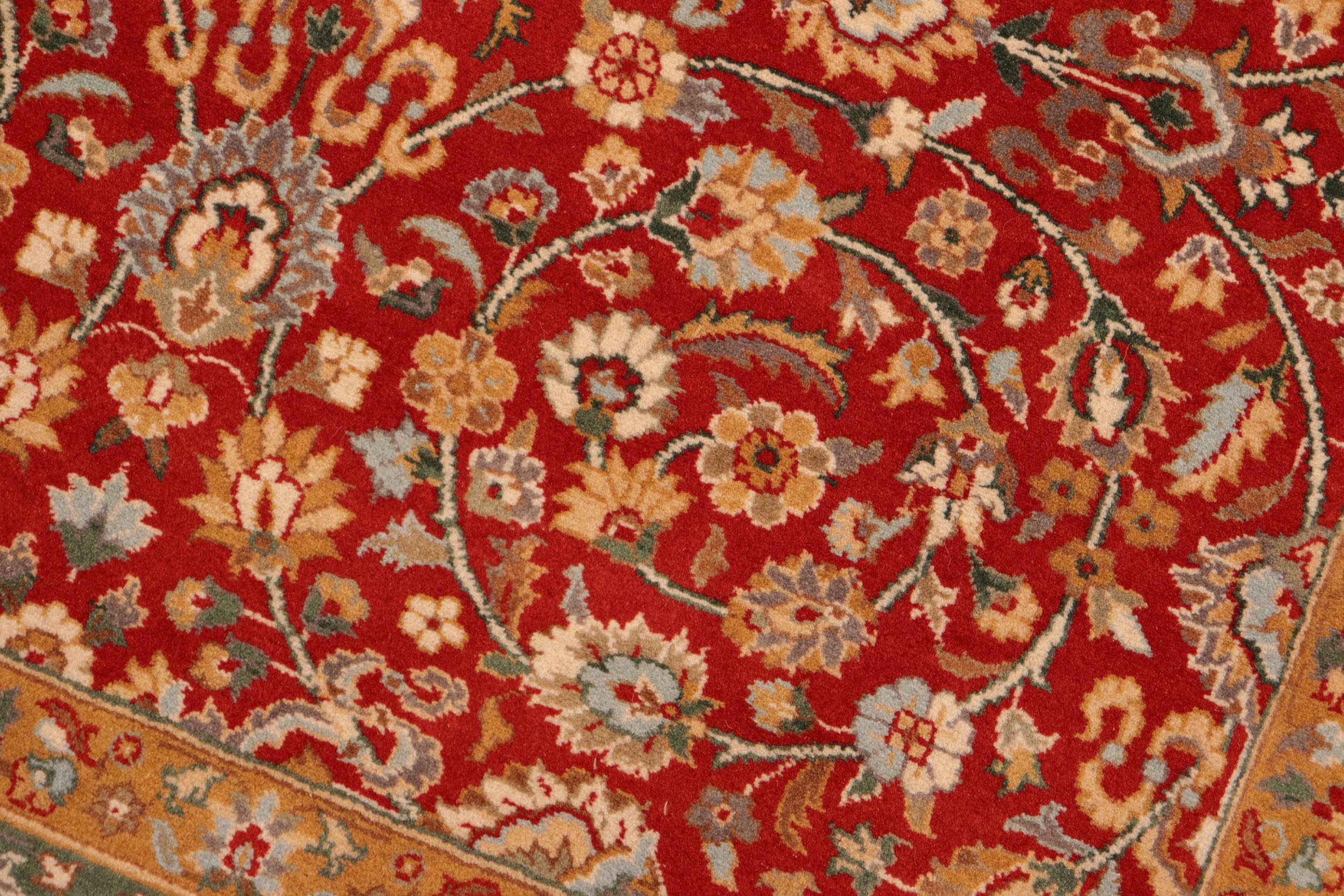 handmade Transitional Regular Red Beige Hand Knotted RECTANGLE 100% WOOL area rug 6x9