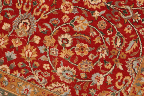 handmade Transitional Regular Red Beige Hand Knotted RECTANGLE 100% WOOL area rug 6x9