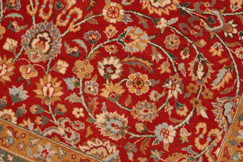 handmade Transitional Regular Red Beige Hand Knotted RECTANGLE 100% WOOL area rug 6x9