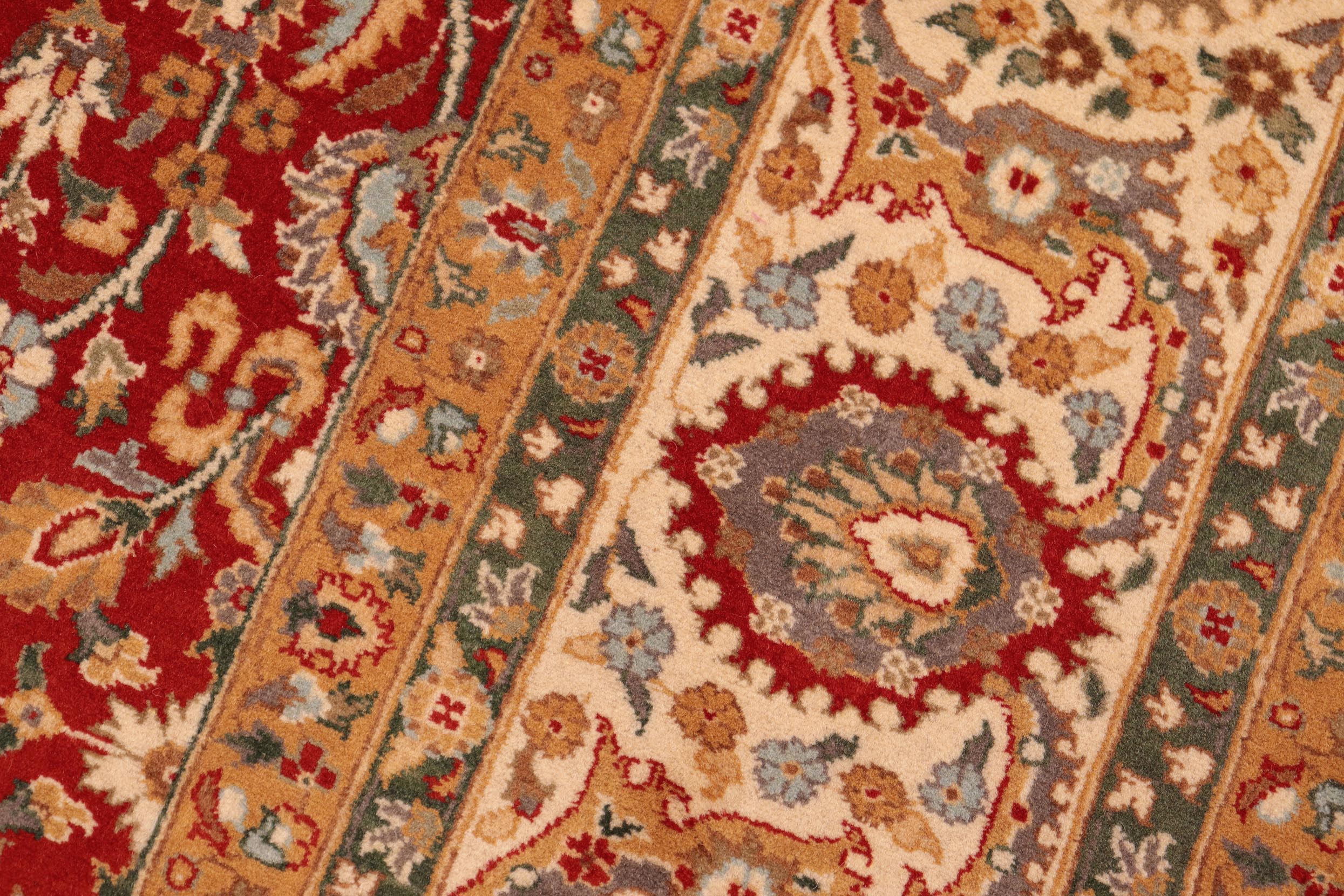 handmade Transitional Regular Red Beige Hand Knotted RECTANGLE 100% WOOL area rug 6x9