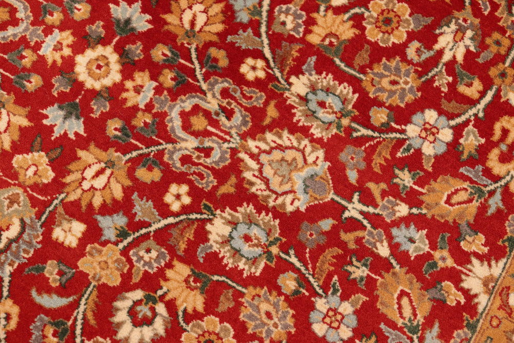 handmade Transitional Regular Red Beige Hand Knotted RECTANGLE 100% WOOL area rug 6x9