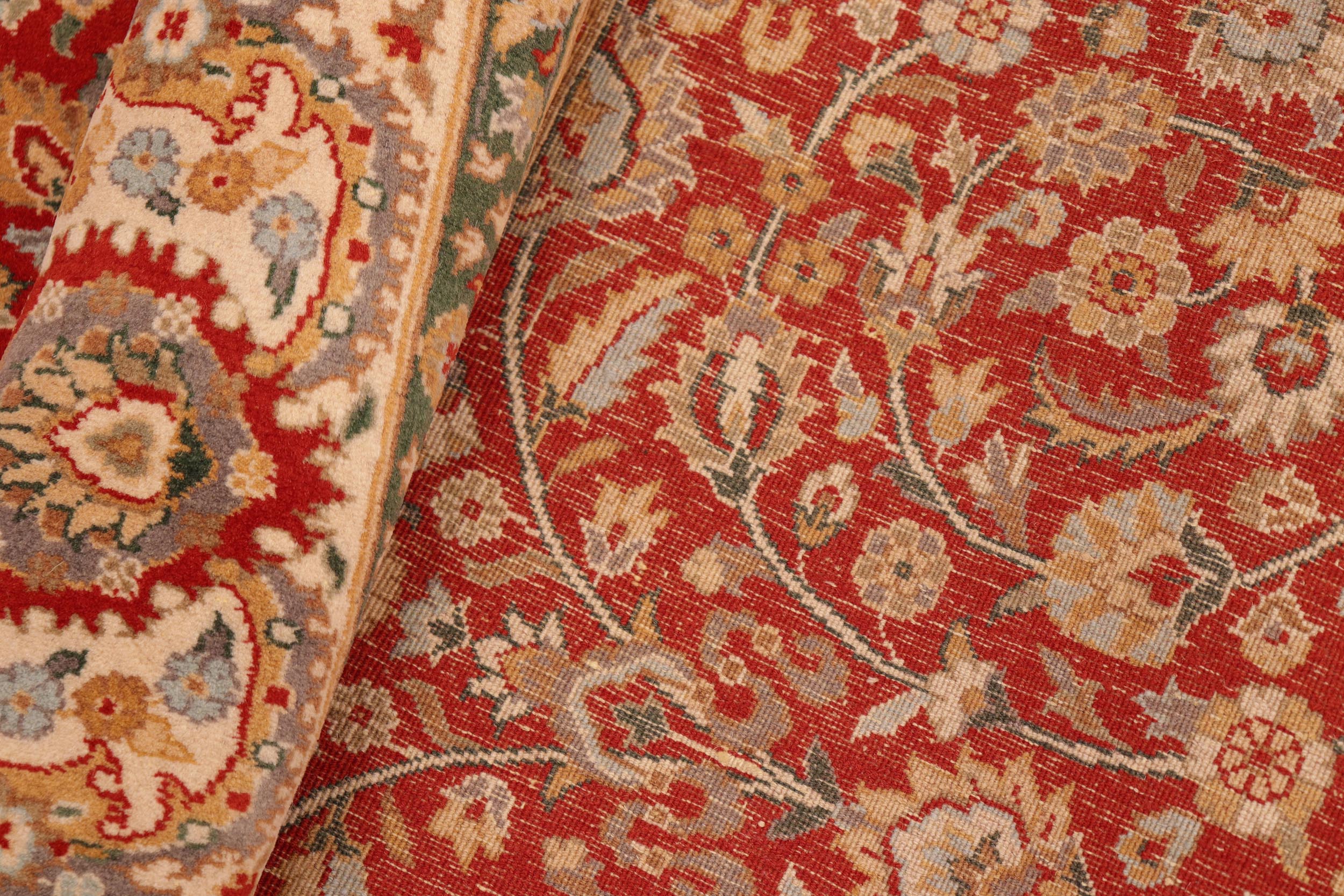 handmade Transitional Regular Red Beige Hand Knotted RECTANGLE 100% WOOL area rug 6x9