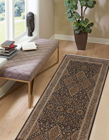 handmade Transitional Veg Dye Brown Gray Hand Knotted RUNNER 100% WOOL area rug 4' x 11'