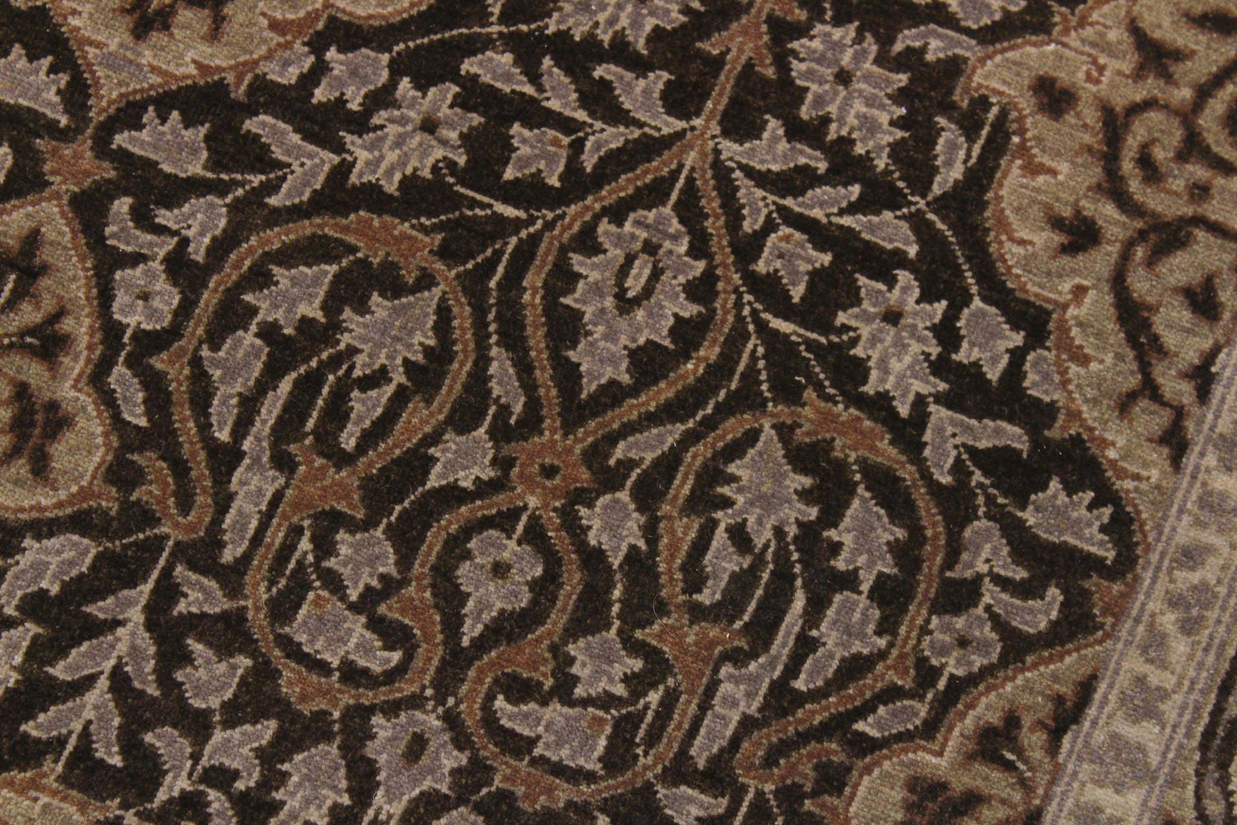handmade Transitional Veg Dye Brown Gray Hand Knotted RUNNER 100% WOOL area rug 4' x 11'
