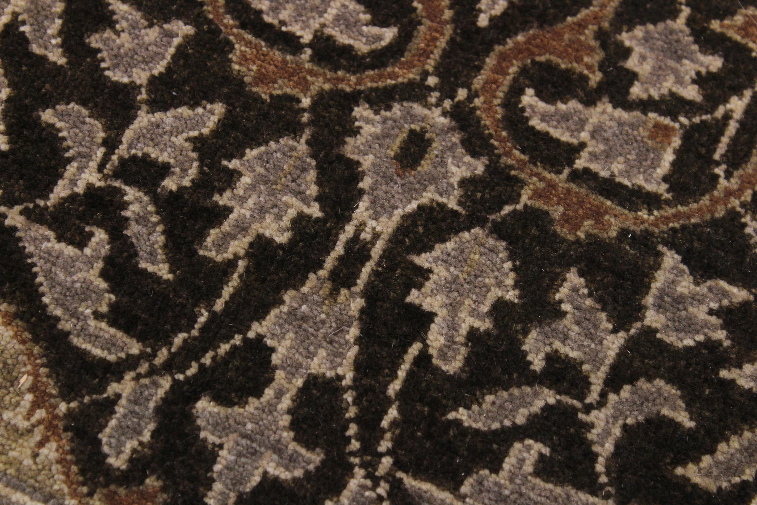 handmade Transitional Veg Dye Brown Gray Hand Knotted RUNNER 100% WOOL area rug 4' x 11'