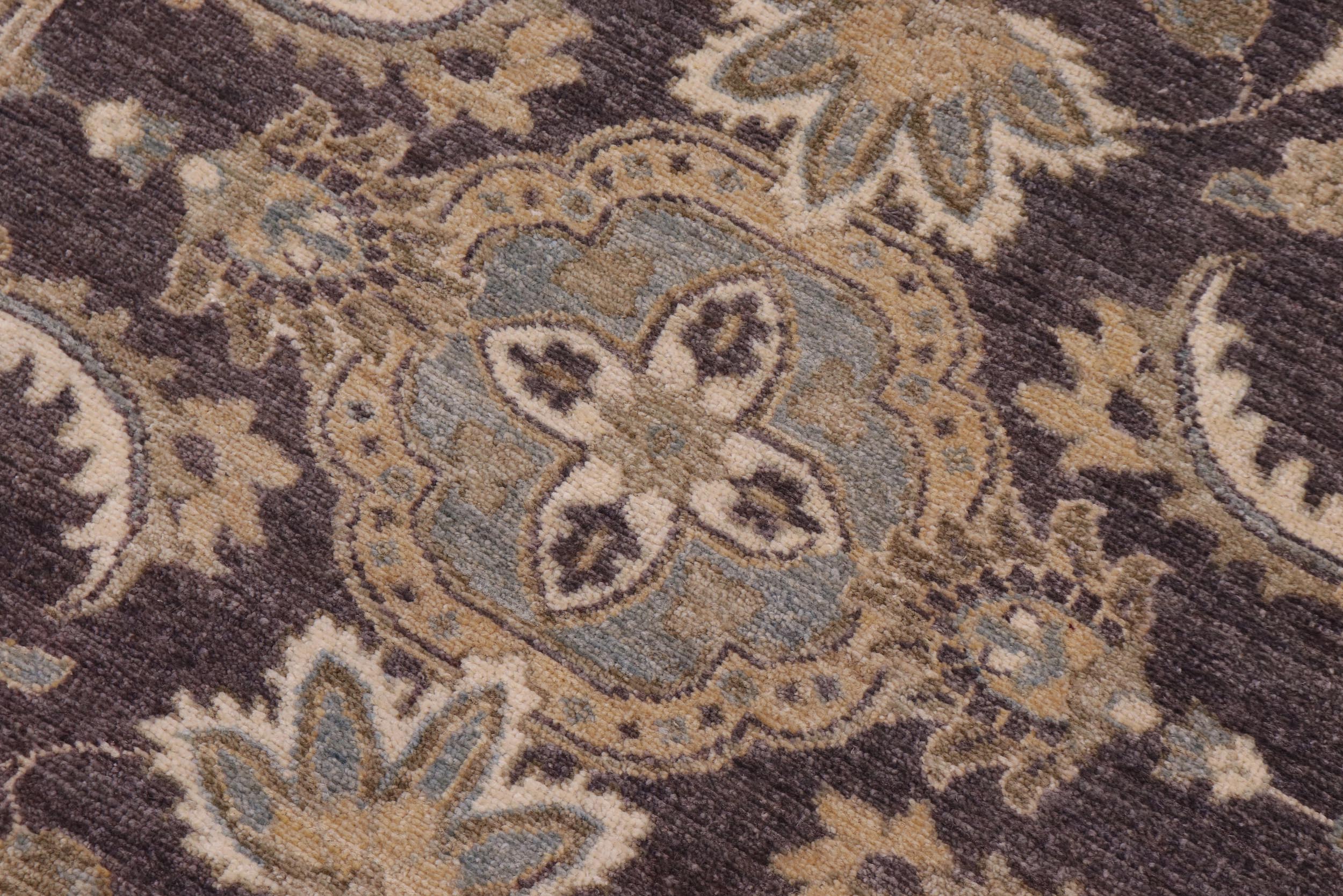 handmade Traditional Kafkaz Brown Ivory Hand Knotted RECTANGLE 100% WOOL area rug 3x5