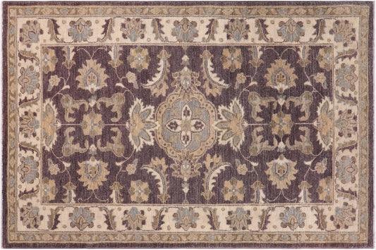 handmade Traditional Kafkaz Brown Ivory Hand Knotted RECTANGLE 100% WOOL area rug 3x5