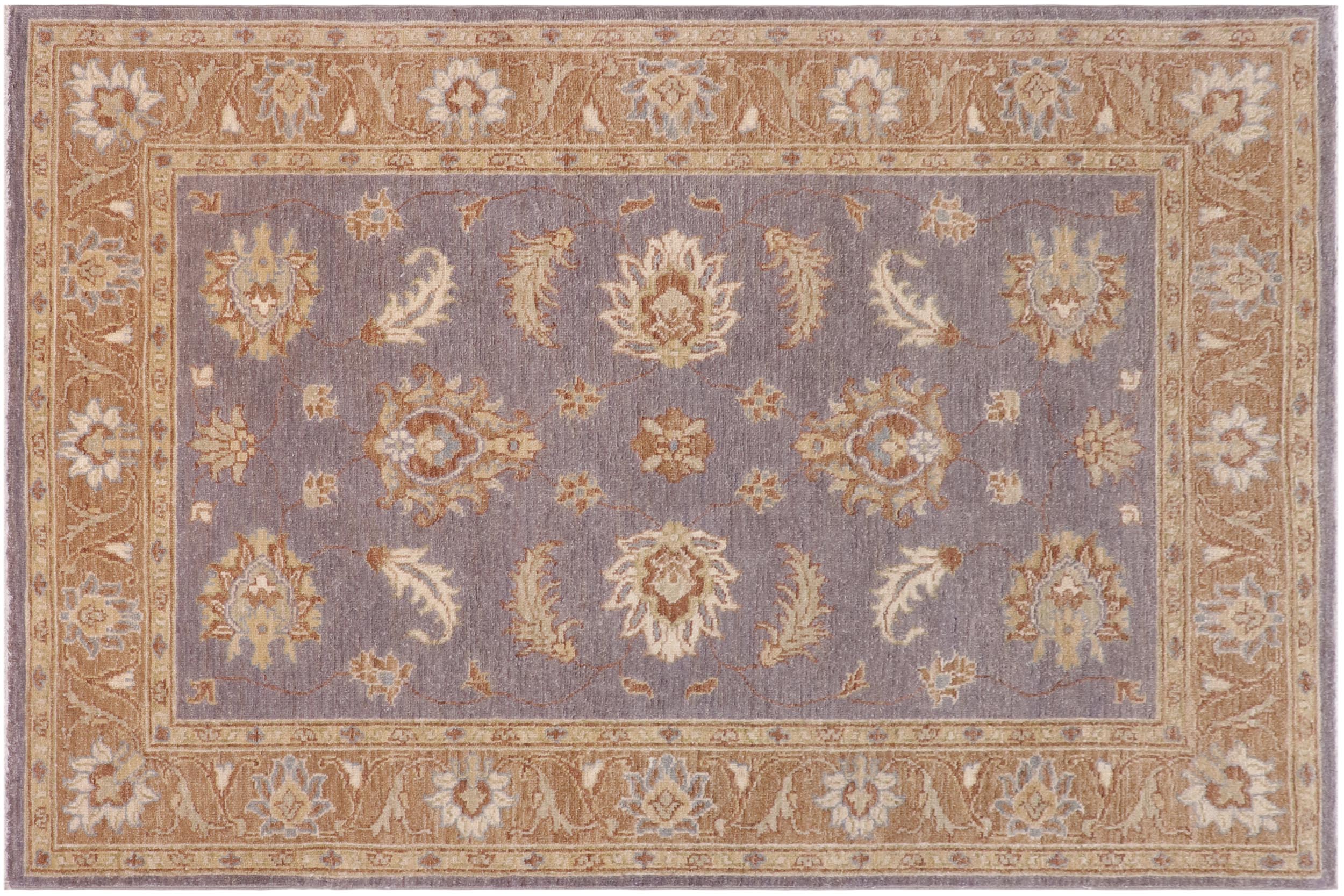 handmade Traditional Kafkaz Gray Lt. Brown Hand Knotted RECTANGLE 100% WOOL area rug