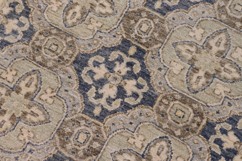 handmade Transitional Kafkaz Blue Tan Hand Knotted RECTANGLE 100% WOOL area rug 3' x 5'