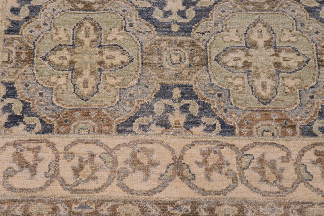 handmade Traditional Kafkaz Blue Tan Hand Knotted RECTANGLE 100% WOOL area rug 3 x 5