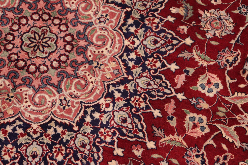 handmade Traditional Isphan Red Blue Hand Knotted RECTANGLE 100% WOOL area rug 8x10