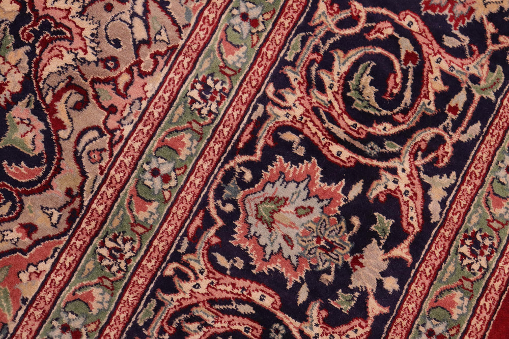 handmade Traditional Isphan Red Blue Hand Knotted RECTANGLE 100% WOOL area rug 8x10