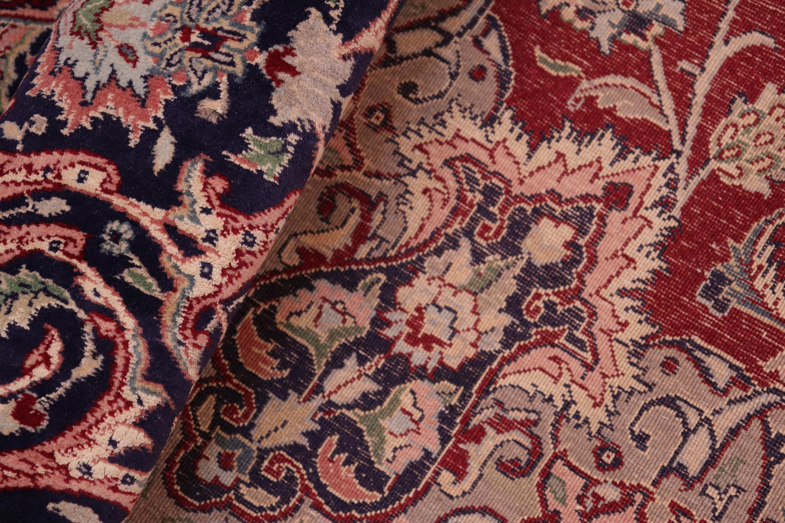 handmade Traditional Isphan Red Blue Hand Knotted RECTANGLE 100% WOOL area rug 8x10