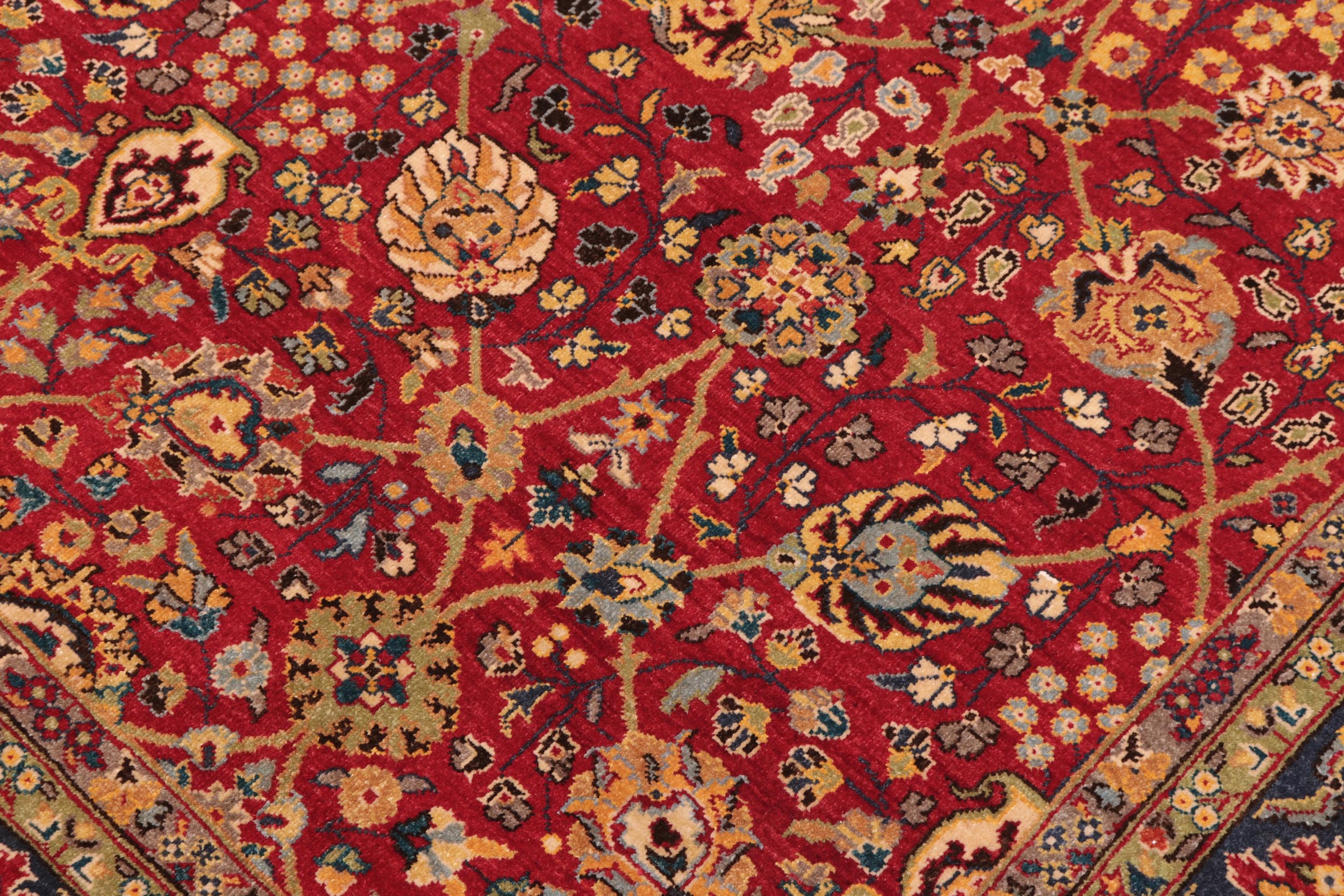 handmade Traditional Design Red Blue Hand Knotted RECTANGLE 100% WOOL area rug 6' x 9'
