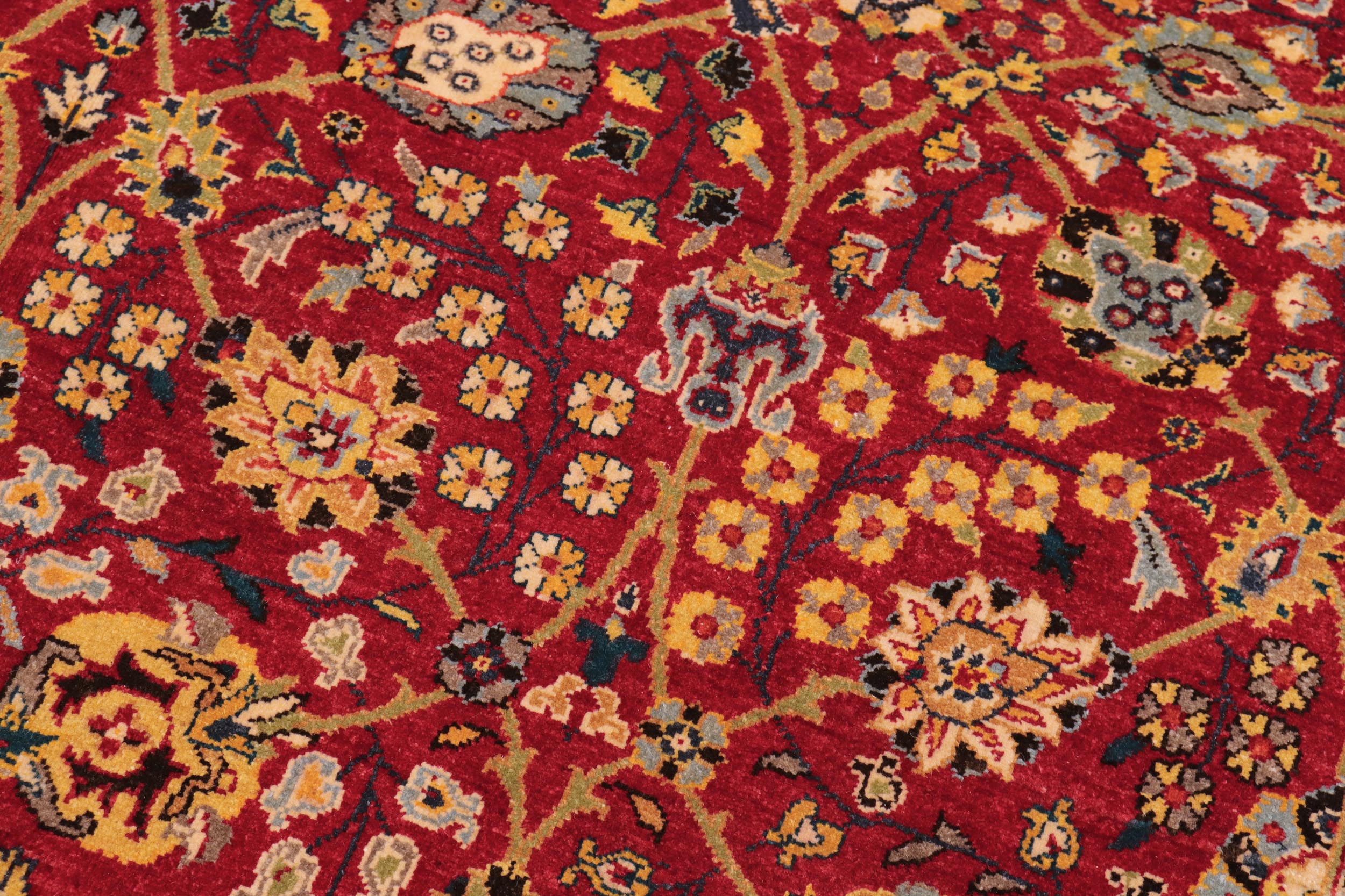 handmade Traditional Design Red Blue Hand Knotted RECTANGLE 100% WOOL area rug 6' x 9'