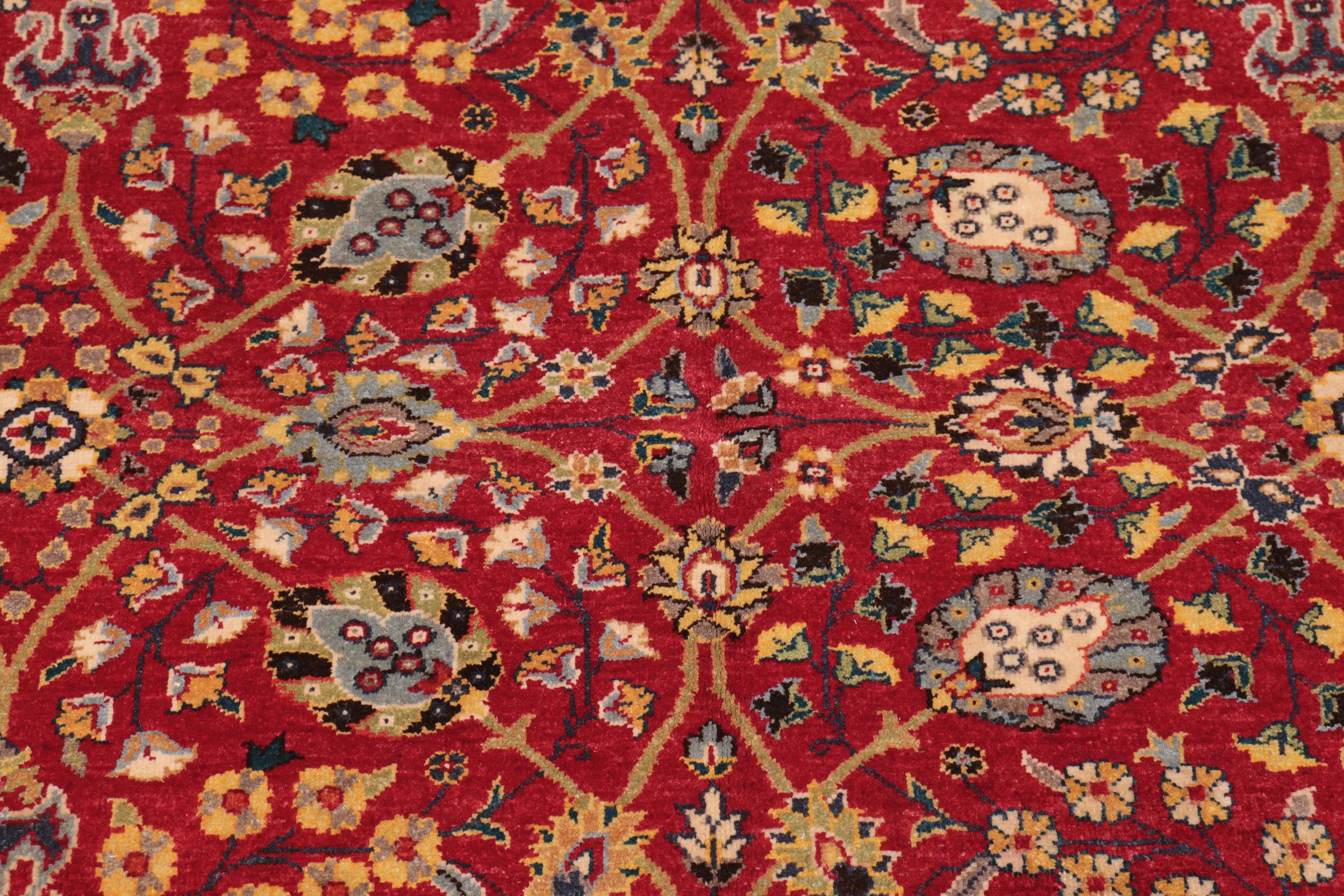 handmade Traditional Design Red Blue Hand Knotted RECTANGLE 100% WOOL area rug 6' x 9'