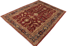 handmade Traditional Kafkaz Rust Blue Hand Knotted RECTANGLE 100% WOOL area rug 9x12